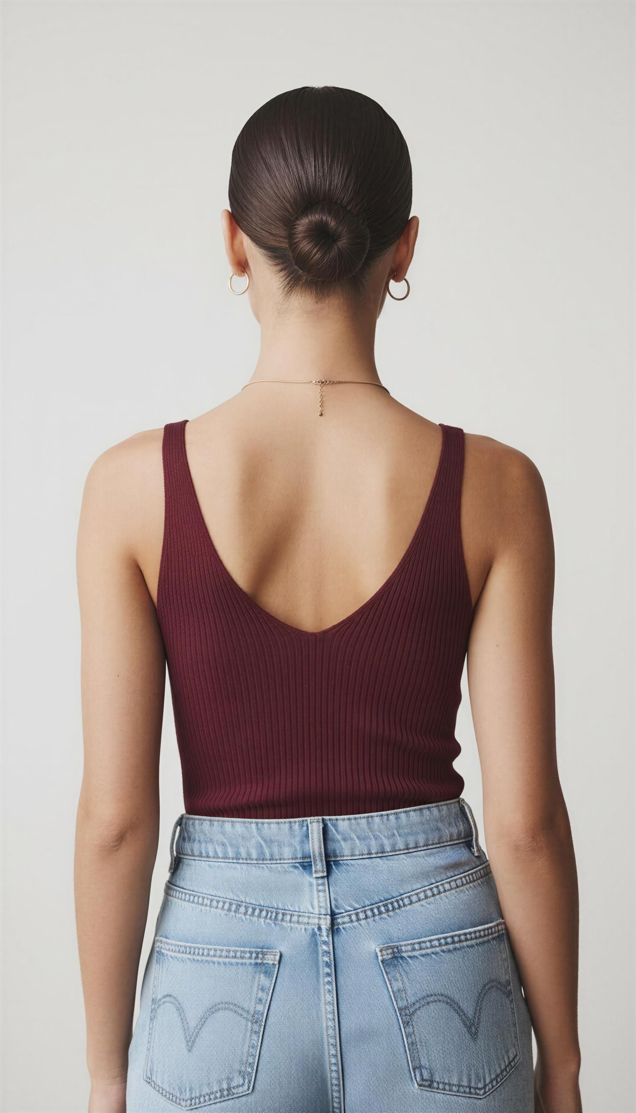 Top canalé premium granate