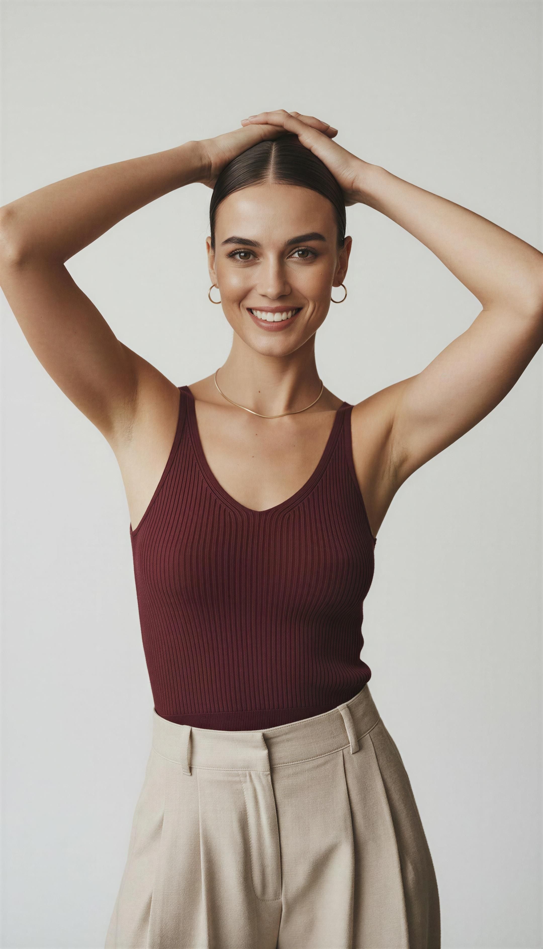 Top canalé premium granate