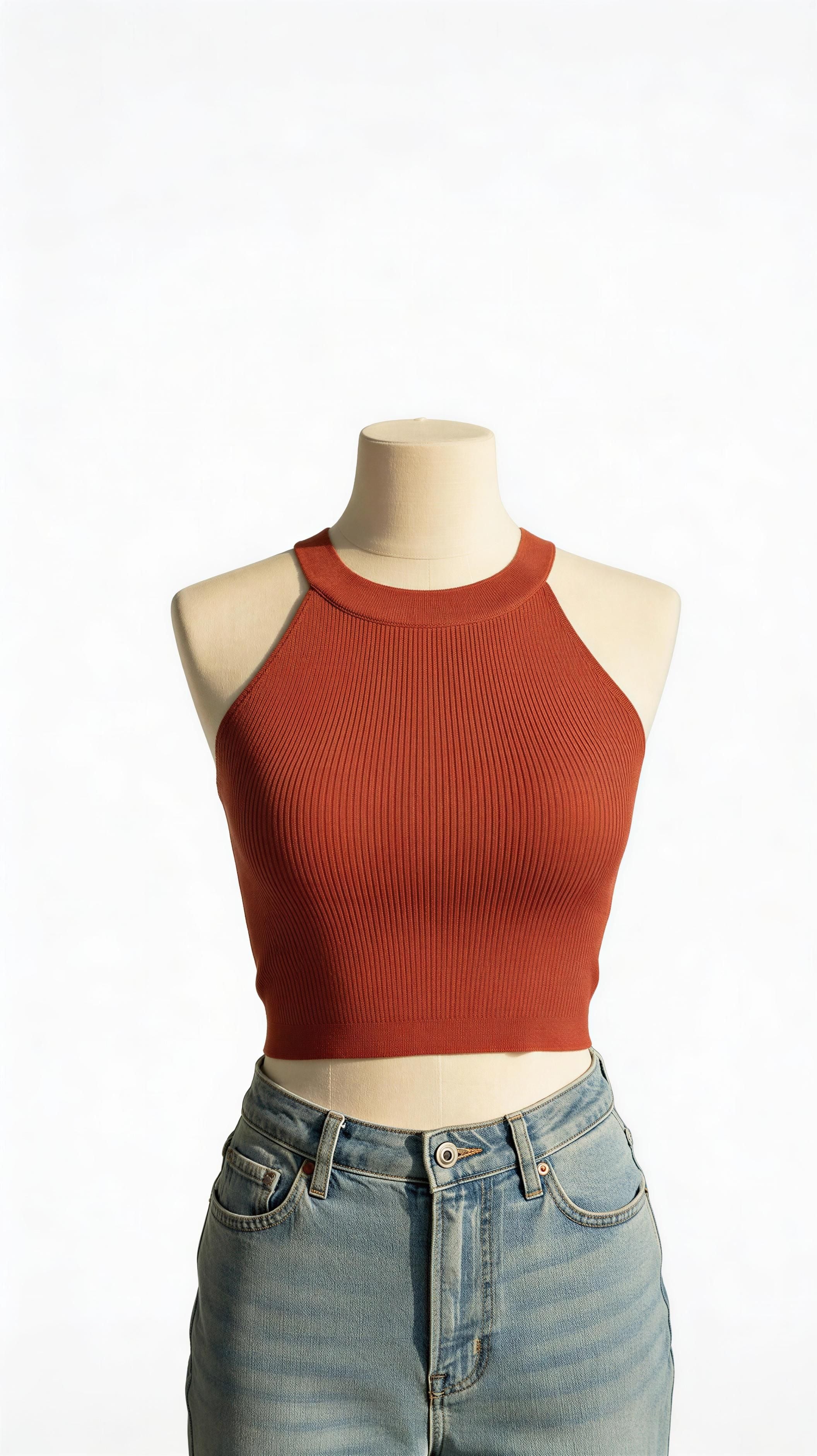 Top Halter Canalé  Estructurado