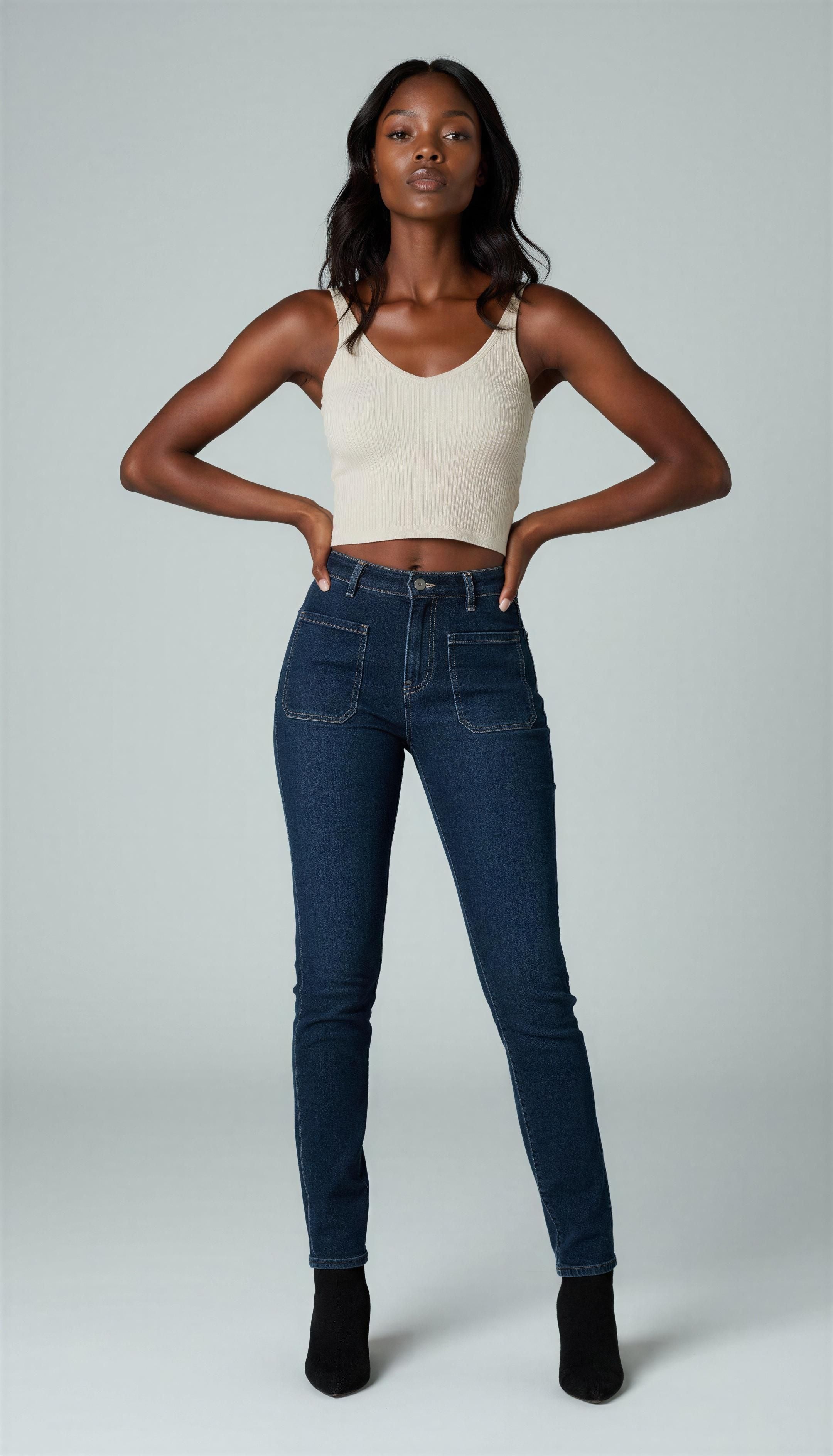 Top canalé premium beige